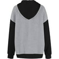 thumbnail image 6 of Womens Long Sleeve Hoodies Fall Fashion Color Block Sweatshirts Trendy Casual Comfortable Sweatshirt Kangroo Pocket Gray L, 6 of 6
