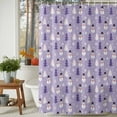 thumbnail image 3 of Shower Curtains Sets for Bathroom Decor Winter Christmas Tree Snowman Waterproof Bathroom Curtain with Hooks, Seamless Snowflake Purple for Bathroom Decor,60x72IN, 3 of 9