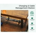 thumbnail image 6 of Sofanext 55" Adjustable Standing Desk with USB Ports & Power Outlets, Gaming Table with LED Light Strips, Computer Desk with Three Drawers, Monitor Shelf Suitable for Home Office, Vintage, 6 of 8