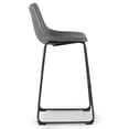 thumbnail image 5 of Set of 2 Aya Black Chenille Dining Chair with Black Steel Legs, 5 of 6