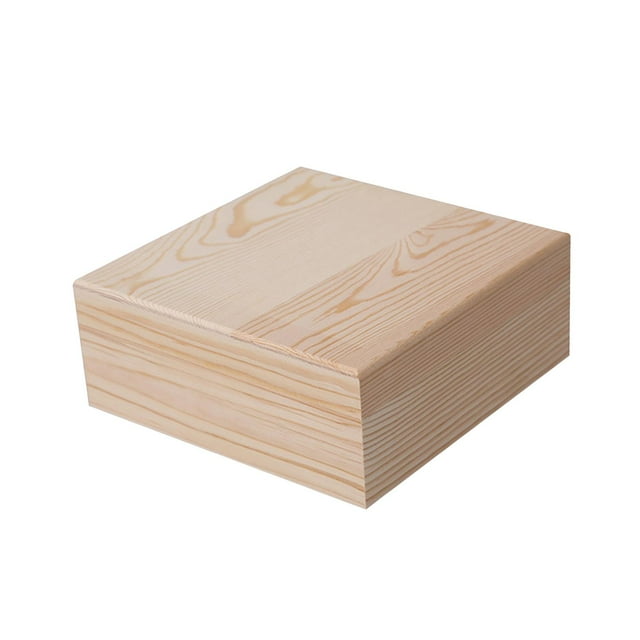 Wooden Storage Box Container Organizer Box for Home Organization Art Hobbies 20cmx20cmx8cm