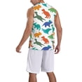 thumbnail image 2 of Honeii Colorful Dinosaur print basktball shirt for men and women, Unisex basketball jersey for Theme party-Large, 2 of 6