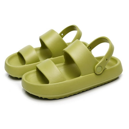 

Thick Sole Double Band Slingback Sandals For Women Two Way Wear Women‘s Platform Sandals Solid Color Slippers