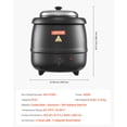thumbnail image 2 of VEVOR Electric Soup Warmer, 10QT Commercial Soup Kettle with 304 Stainless Steel Detachable Insert Pot, 95~176°F Adjustable Temperature, Soup Station for Restaurant and Big Family, Black, 2 of 9