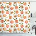 thumbnail image 1 of Ambesonne Peach Shower Curtain, Simple Watercolor Fruit Print, 69"Wx70"L, Salmon Pale Orange and Green, 1 of 3