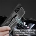 thumbnail image 5 of ELEHOLD Armor Case for Samsung Galaxy S23 6.1",Rugged Hybrid Full Body Protective Case Hidden Kickstand Magnetic Car Mount Anti-Scratch Shockproof Case,Black, 5 of 8
