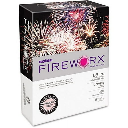 Boise MP2651PK FIREWORX Colored Cover Stock, 65 lbs., 8-1/2 x 11, Powder Pink, 250 Sheets