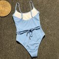 thumbnail image 3 of Lopeceal Women's One Piece Swimsuit Ribbed Lace Up Tie Back Bathing Suits Sexy Swimwear Jumpsuit Beachwear Bikini Swimsuits, 3 of 6