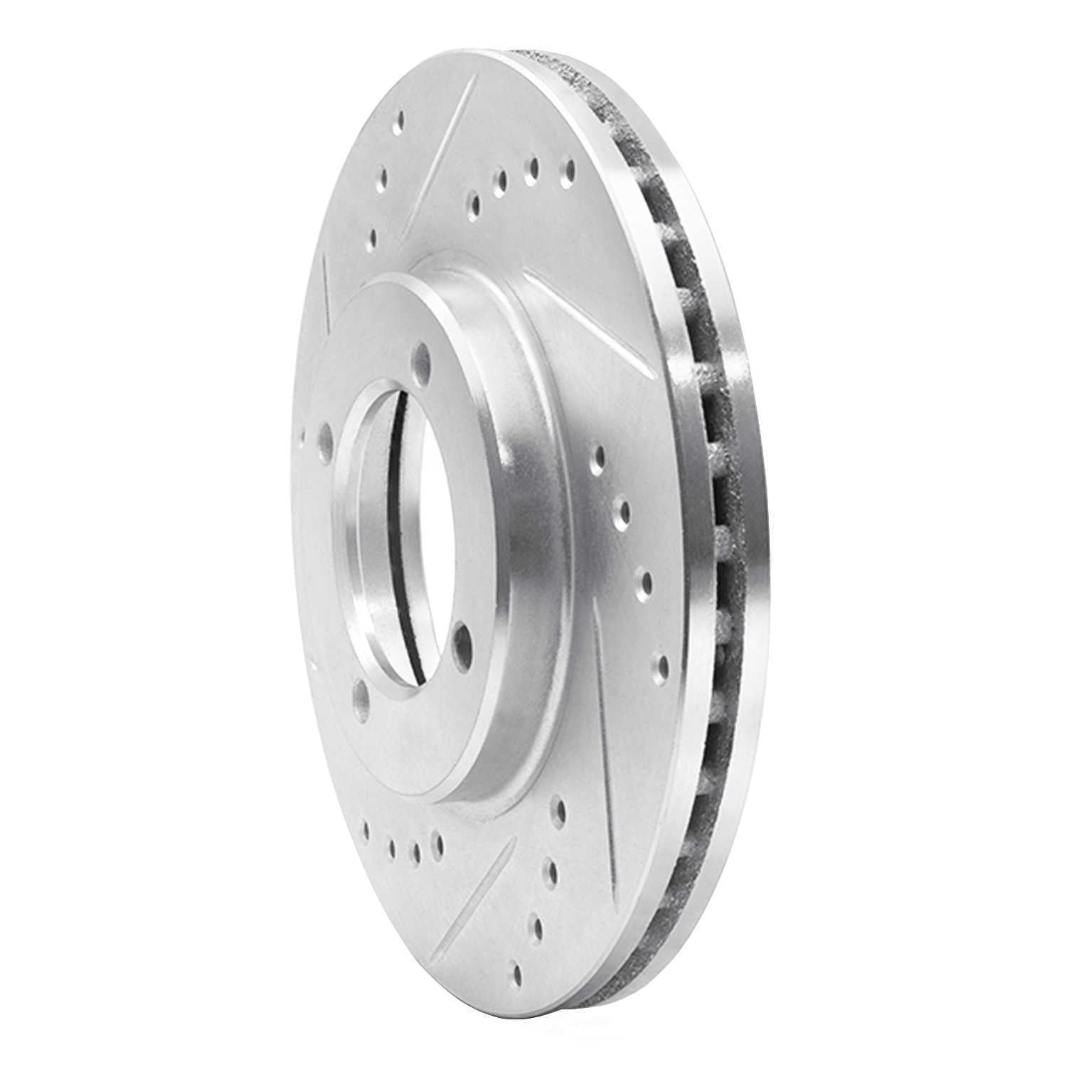 Dynamic Friction Company 631-76024L DFC Brake Rotor - Drilled And Slotted - Silver