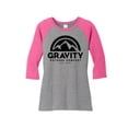 thumbnail image 1 of Gravity Outdoor Co. Chemise Raglan à Manches 3/4 pour Femmes - Logo Noir - Fuchsia/Gris - G, 1 of 1