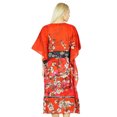 thumbnail image 6 of Bimba Women Mid Calf Cotton Kaftan Maxi Coverup Orange Kimono Sleeve Caftan, 6 of 8