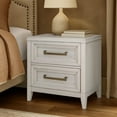 thumbnail image 6 of Leva Nightstand, 28 Inch, Distressed White Acacia Wood, 2 Drawers, 6 of 7