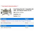 thumbnail image 2 of Front Timing Chain Kit - Compatible with 2005 - 2019 Nissan Frontier 4.0L V6 2006 2007 2008 2009 2010 2011 2012 2013 2014 2015 2016 2017 2018, 2 of 2