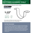 thumbnail image 3 of Highcraft 2-Hole Pipe Strap U Bracket, 1-1/2", Galvanized Steel-10 Pack, 3 of 6