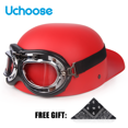 thumbnail image 3 of 2023Uchoose DS Gorra de béisbol Casco Cascos retro Verano Motocicleta Casco Vintage Cara abierta Scooter Cruiser Chopper Gangster, 3 of 5