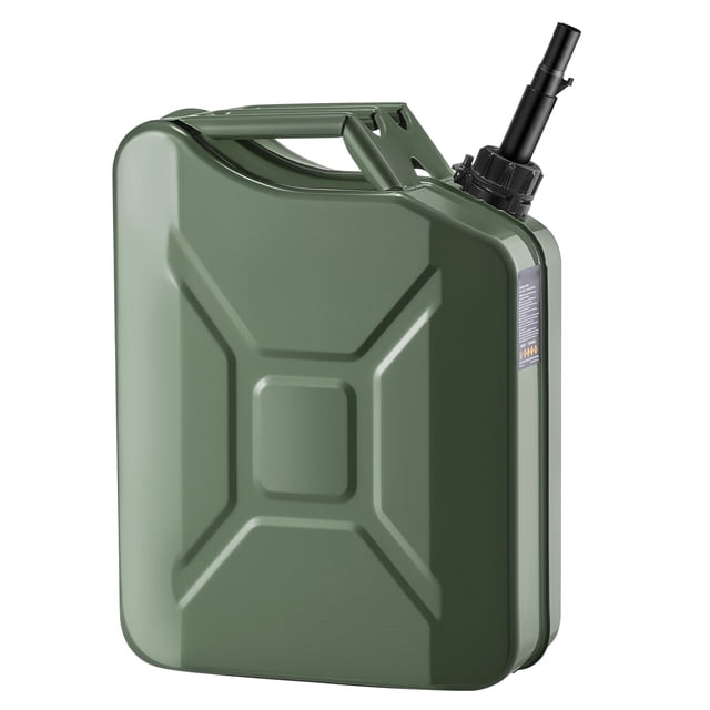 KFFKFF Metal Fuel Container, 5.3 Gallon, Fuel Jerry Can with Spout and Comfort Handle, 6 L/min Max Flow Rate, Leakproof, Green