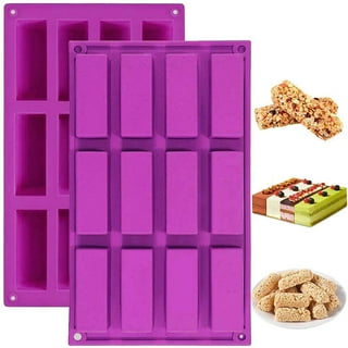2pcs] JOERSH Chocolate Bar Mold/Granola Bar Pan, Rectangle Silicone Candy  Molds for Baking Energy Bars/Protein bars/Ganache/Brownie/Cheesecake/Cornbread/Pudding,  12-Cavity Butter Mould 
