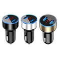 thumbnail image 2 of Kyusrd 2 USB Car QC3.0 Charger Digital Display Aluminum Alloy Shells5V 3.1A Car Mobile Phone Fast Charge Charger, 2 of 2