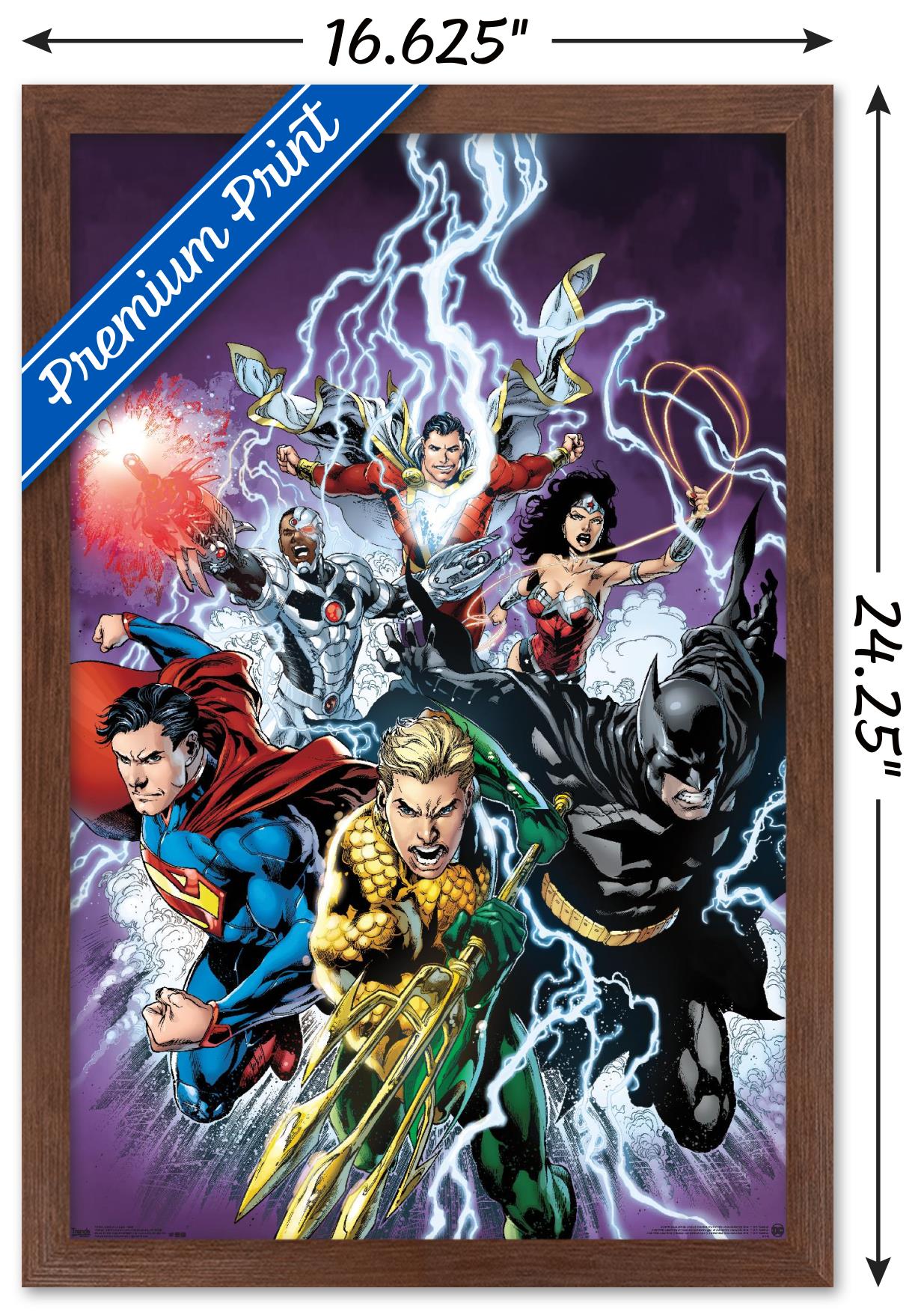 DC Comics - Justice League - Bolts Wall Poster, 14.725" x 22.375", Framed