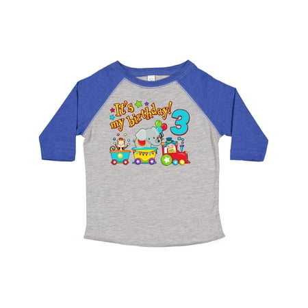 

Inktastic It s My Birthday- Circus Train 3rd Birthday Gift Toddler Boy or Toddler Girl T-Shirt