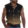 thumbnail image 2 of Njagoc3 Mens Denim Vest Tank Top, Sleeveless, Button - Down for Summer Casual Outings & Backyard BBQs, 2 of 6