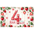 thumbnail image 3 of Floral Design Birthday Banner Strawberry Theme Number Banner Background for Kids Party Event Decor Celebration, 3 of 8