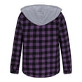 thumbnail image 6 of RongHuan Men's Flannel Hoodie Shirts Casual Button Down Plaid Shirt Jackets Lightweight Fall Winter Long Sleeve Tshirt, 6 of 8