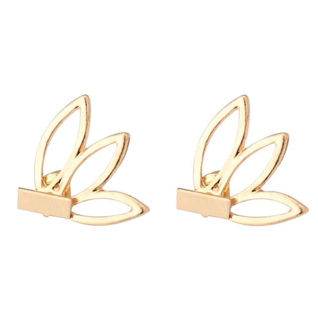 Qarigey Pendientes de loto huecos de plata dorada, pendientes de tuerca con forma de flor, pendientes para mujeres y niñas Ropa, zapatos y accesorios Miscelánea Oro