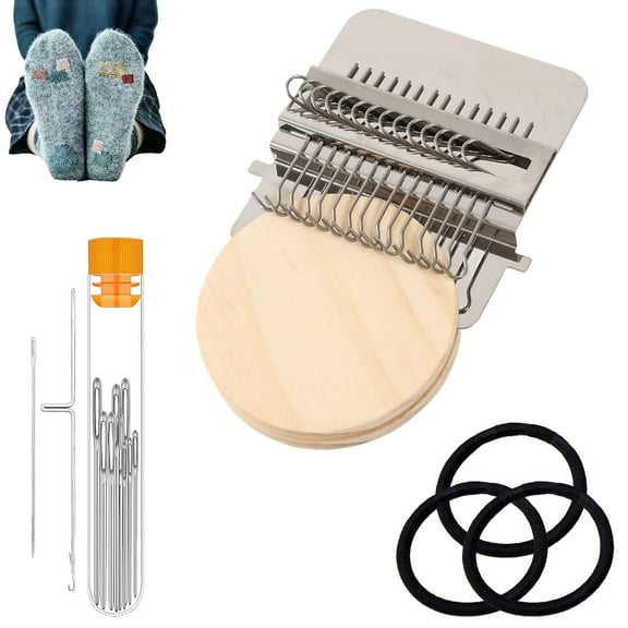 Knit Patch Kit, Knit Patch Make 2.0 Kit, Looms Knitting Kit for Beginners, Mini Portable Patchs Darning Loom Kits, DIY Art Repair for Quickly Sewing Repair, Sewing Craft Supplies