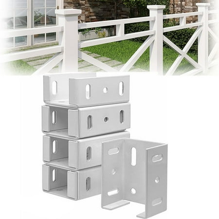 

Heavy Duty 2-3/4 Inch Rails Brackets Kit White Alluminum Fence Bracket for Vinyl Fencing Panel to Post Connection