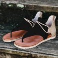 thumbnail image 4 of Women's Gladiator Sandals Ladies Summer Casual Flat Heel Slip On Sandals, Comfy Vintage Sandals with Back Zipper, 4 of 4