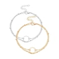thumbnail image 2 of Pulsera De Anillo Hueco Geométrico Para Mujer, Pulsera De Doble Cadena De Aleación, Accesorios De Boda Para Fiesta, Regalos De Joyería Para Mamá, Mujer, Esposa Y Niña Eigraketly  AP006149-01, 2 of 6