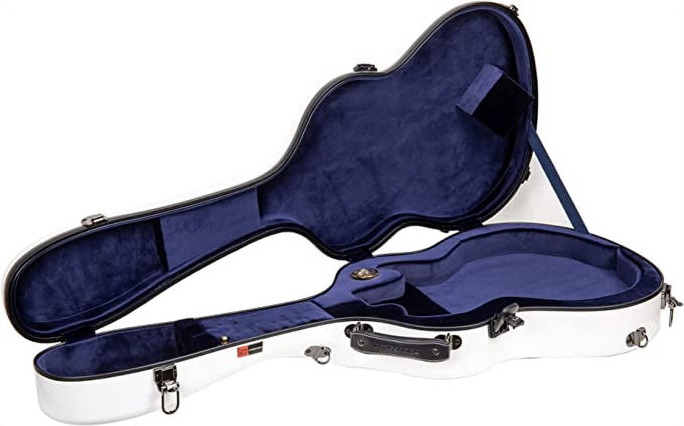 Crossrock Hard Shell Fiberglass Case for Les Paul Guitar with Backpack Straps in White
