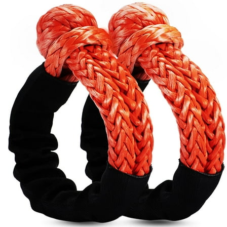 Soft Shackle 2 Pack, 1/2" x 22" (57,000LBS Breaking Strength), Synthetic Recovery Rope with Protective Sleeve for Off-Road SUV ATV 4x4 Truck Jeep Sailing