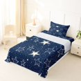 thumbnail image 5 of Manfei Modern Stars Twin Sheets,Galaxy Print Bedding,White Navy,3pcs,1 Flat Sheet,1 Fitted Sheet and 1 Pillowcase, 5 of 6