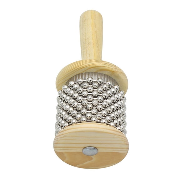 HEMOTON Wooden Cabasa Hand Shaker for Play Beige Color Lightweight and Comfortable to Grip Dia 2.5''