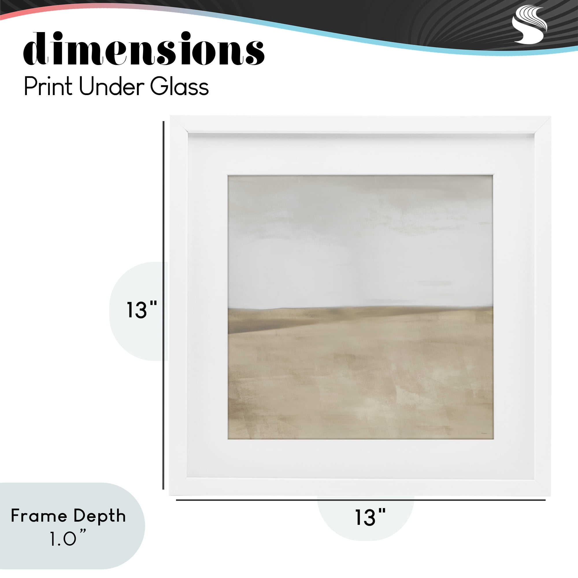 Stupell Industries Muted Smooth Hills White Framed Print Under Glass, design by Dan Meneely