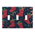 thumbnail image 2 of Dailycode Light Switch Plate Covers 2 Gang Wall Plate Plastics Outlet Covers for Kitchen Home Office Decor Christmas Stockings with Candy Cane, 2 of 8