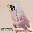 thumbnail image 4 of iPhone 12 Pro Case - TECH CIRCLE [Tempered Glass Back] Kickstand Lightweight Protective Fashion Back Cover Case for Apple iPhone 12 Pro (6.1-Inch) Cell Phone, Purple, 4 of 5
