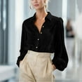 thumbnail image 2 of Womens Velvet Long Sleeve Button down Casual Tops, Soft Lapel Collared Shirts,Winter Warm Tops, 2 of 9
