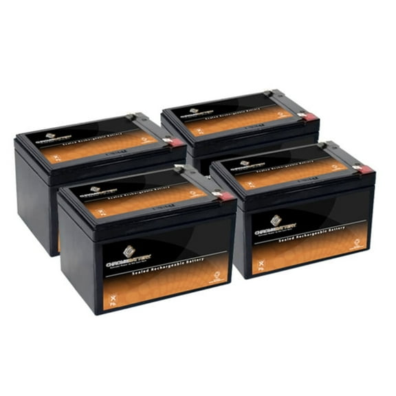 Chrome Battery 12V (12 Volt) (12 Volts) (12 Volt) 12Ah SLA Replacement Battery for Boreem Tankman Scooter (4 Pack)