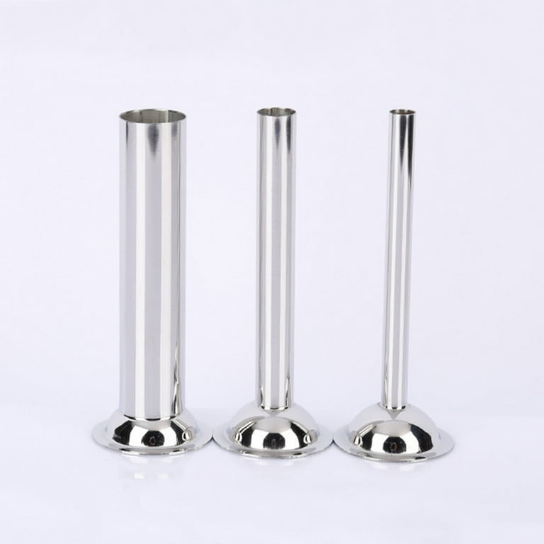 Mudder 3 Pieces Sausage Stuffer Tubes Stainless Steel Grinder Stuffer Tubes  for Size 5 Meat Grinder Food Grinder, 3 Sizes