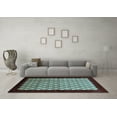 thumbnail image 3 of Ahgly Company Indoor Square Oriental Light Blue Industrial Area Rugs, 3' Square, 3 of 4
