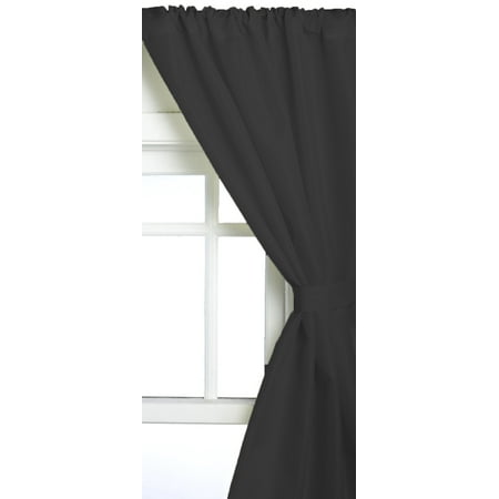Black Fabric Window Curtain: 54