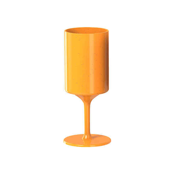Knork Eco Party, Party Cup Outdoor Wine Glass, Single, Stem, Orange