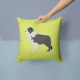 thumbnail image 2 of Black Border Collie Checkerboard Green Fabric Decorative Pillow, 2 of 4