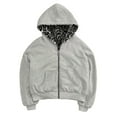 thumbnail image 1 of Chandail à Capuche à Fermeture à Glissière Asymétrique pour Femmes, Chandails Longs Zippés, Chandail à Capuche à Fermeture à Glissière Surdimensionné, Chandail Réversible Uni, Chaud d'Hiver, Décontracté, Col Rond, Gris G, 1 of 6