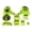 Green, variant on JNANEEI Full Button Set Plating L R ABXY Z Keypads with Thumbsticks Caps for NGC Gamecube Controller X Y A B Replacement