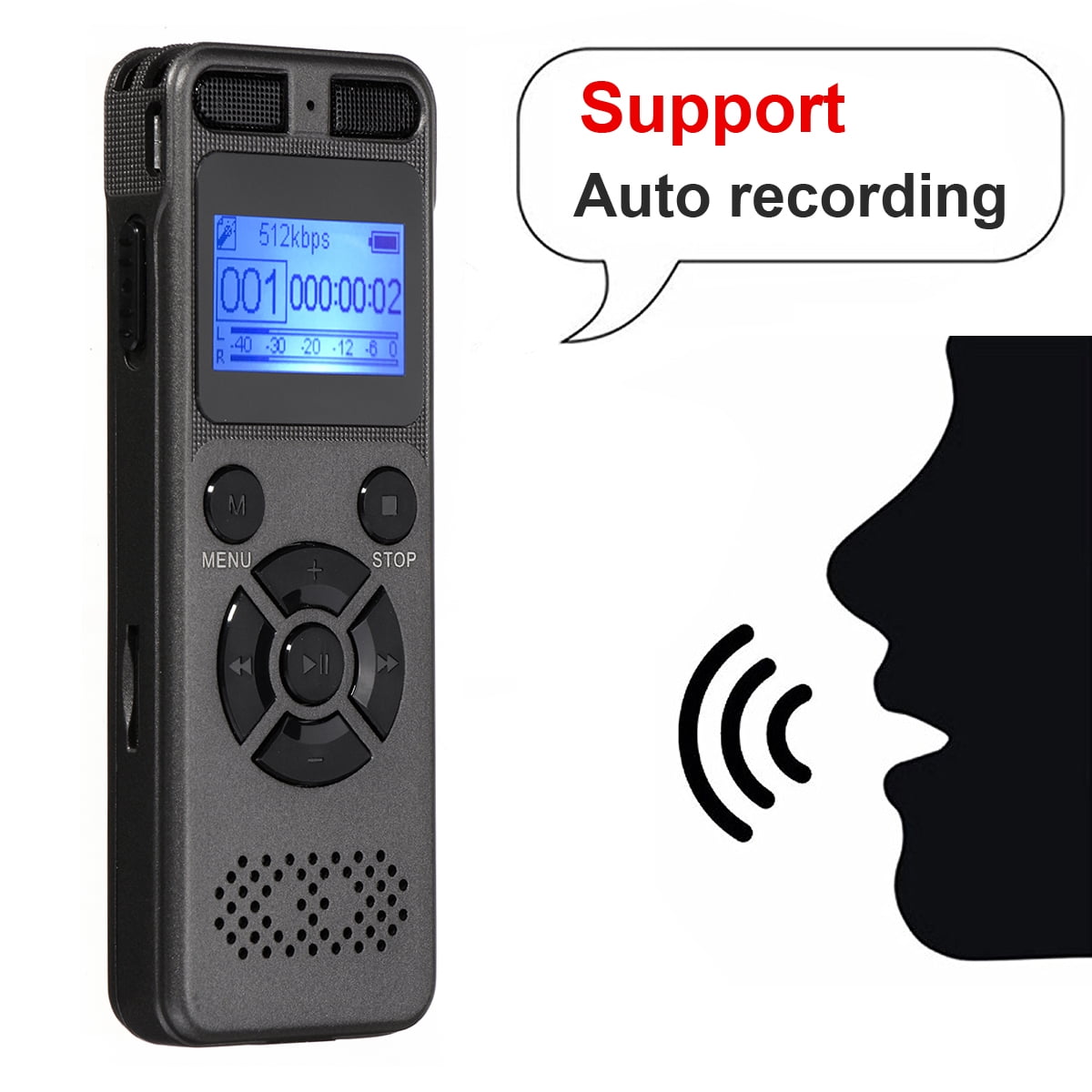 Digital Voice Recorder Audio Sound Pen MP3 Player Auto Recording Rechargeable Walmart Canada