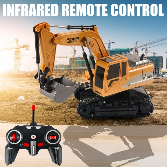 Kiplyki RC Trucks Mini RC Excavator 1:24 Alloy Plastic Engineering Car Christmas Electri